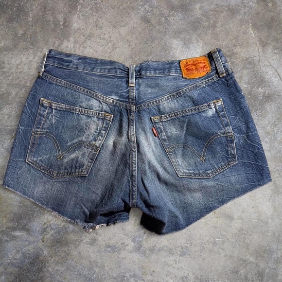 Levi's Pants - Vintage Levi's 501 XX light wash denim cutoff shorts button fly raw hem